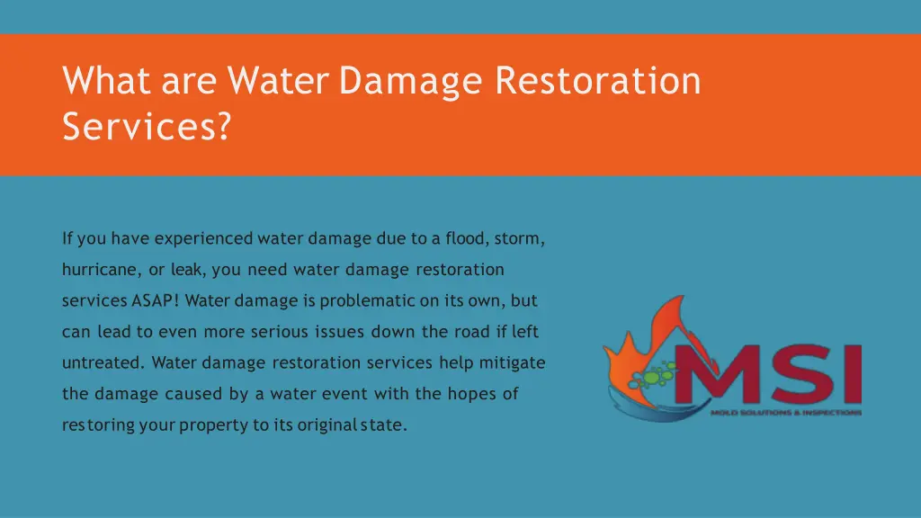 what are water damage restoration services