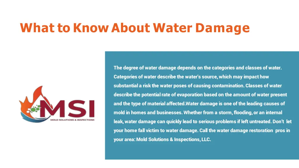 what to knowabout water damage