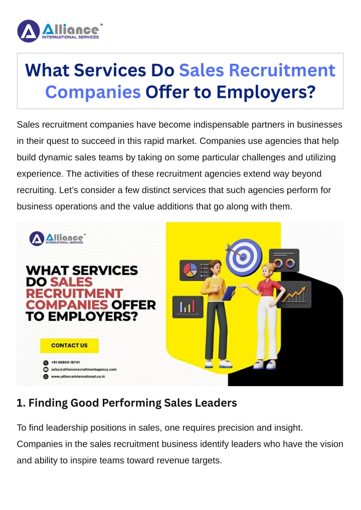 what services do sales recruitment companies