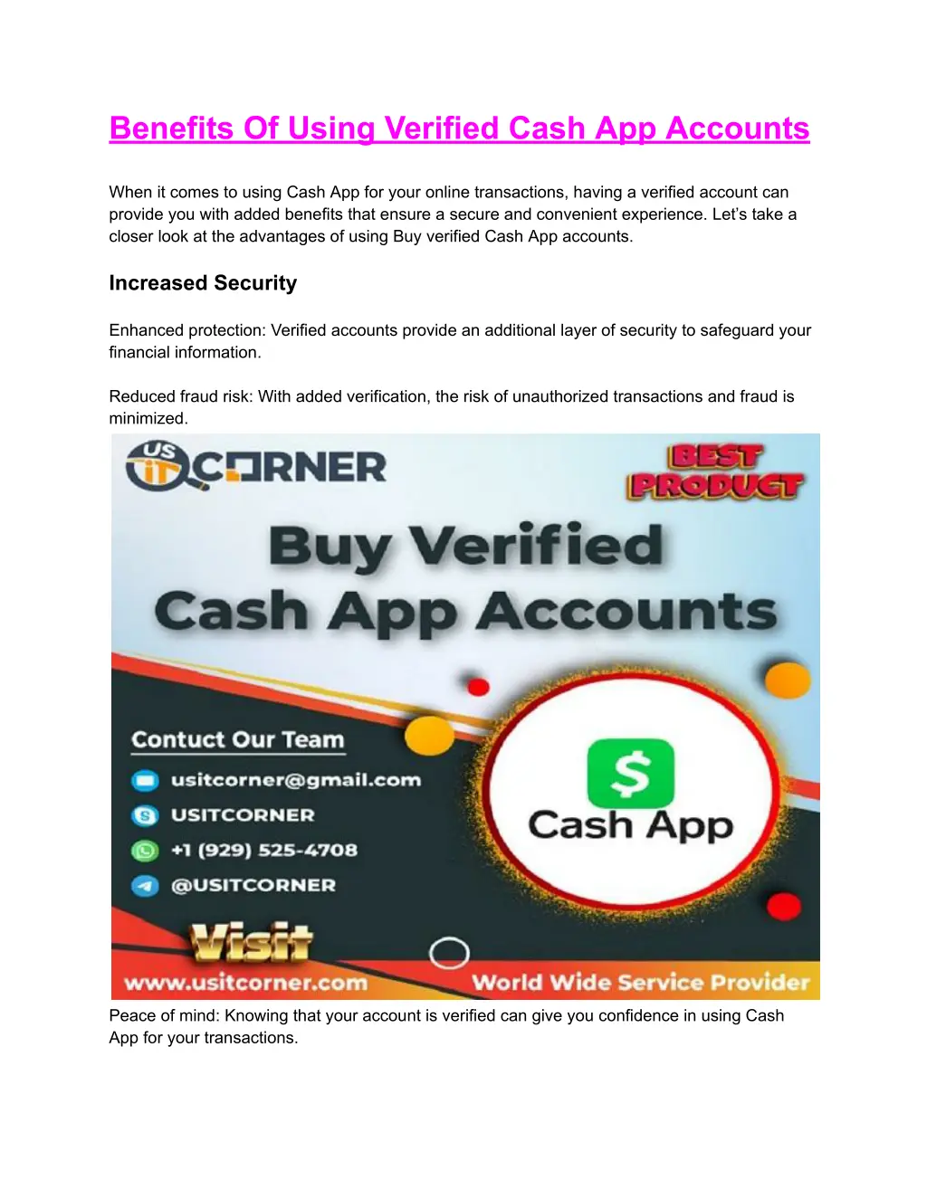 benefits of using verified cash app accounts