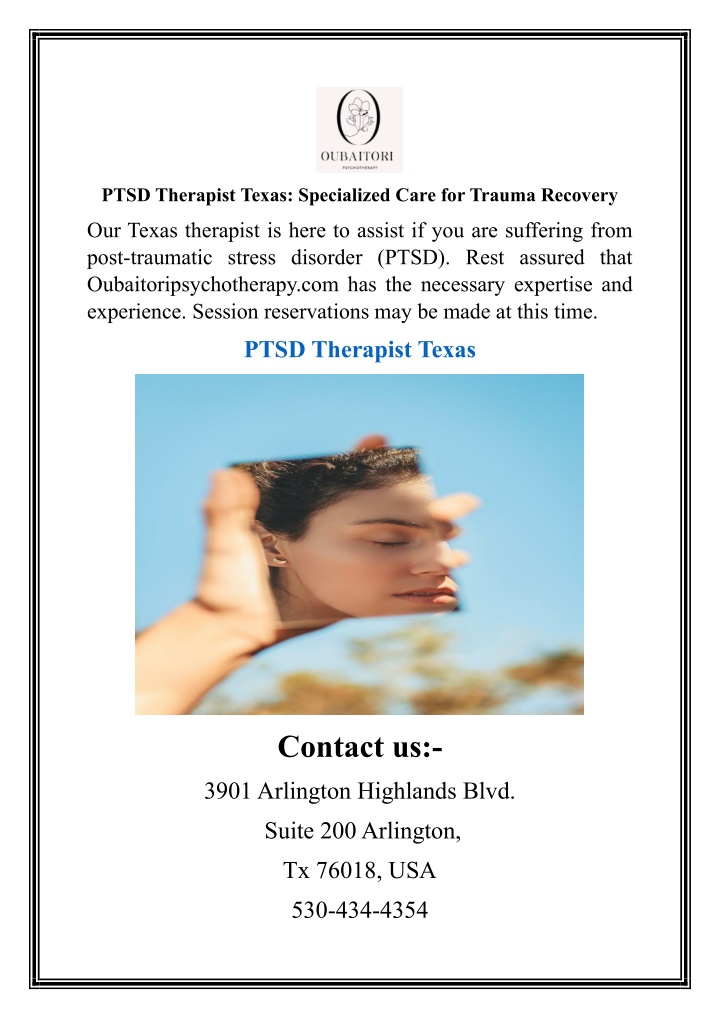 ptsd therapist texas specialized care for trauma