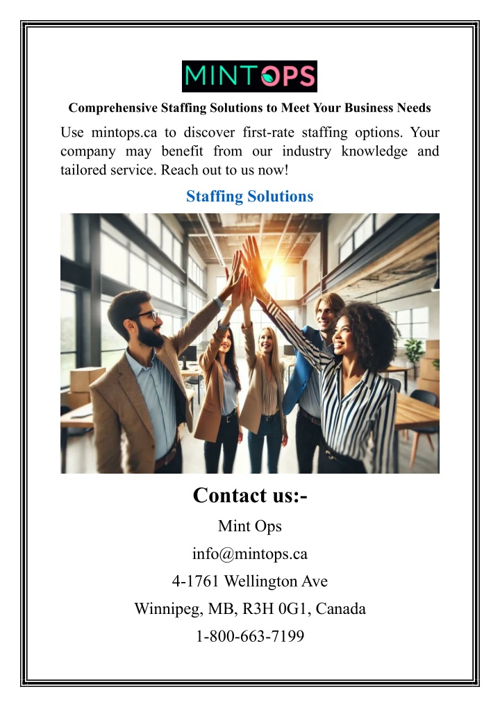 comprehensive staffing solutions to meet your