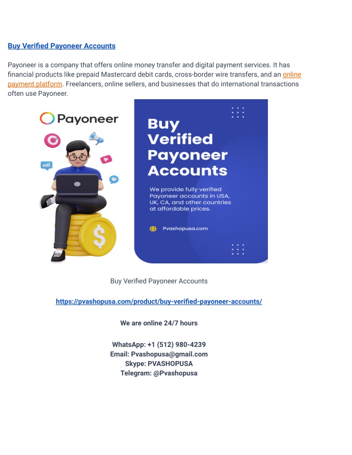 buy verified payoneer accounts