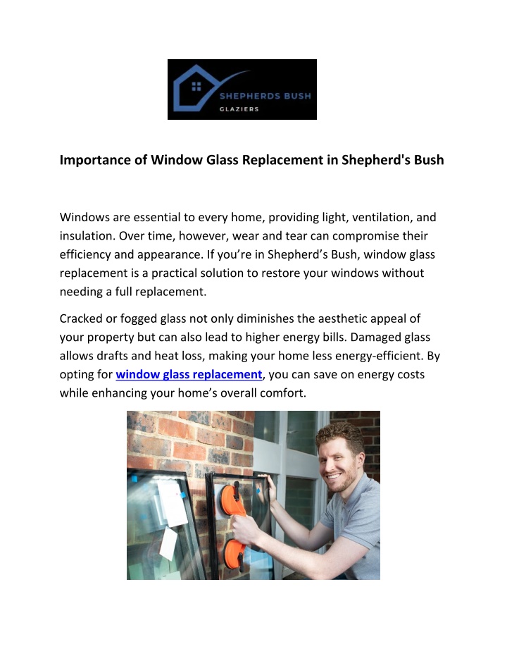 importance of window glass replacement