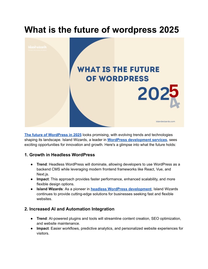 what is the future of wordpress 2025