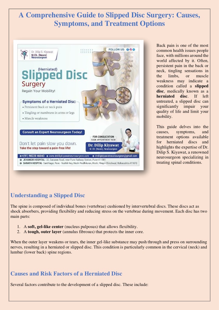 a comprehensive guide to slipped disc surgery