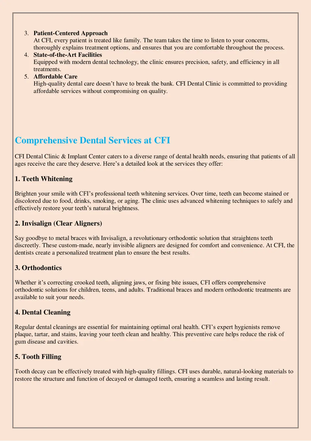 3 patient centered approach at cfi every patient