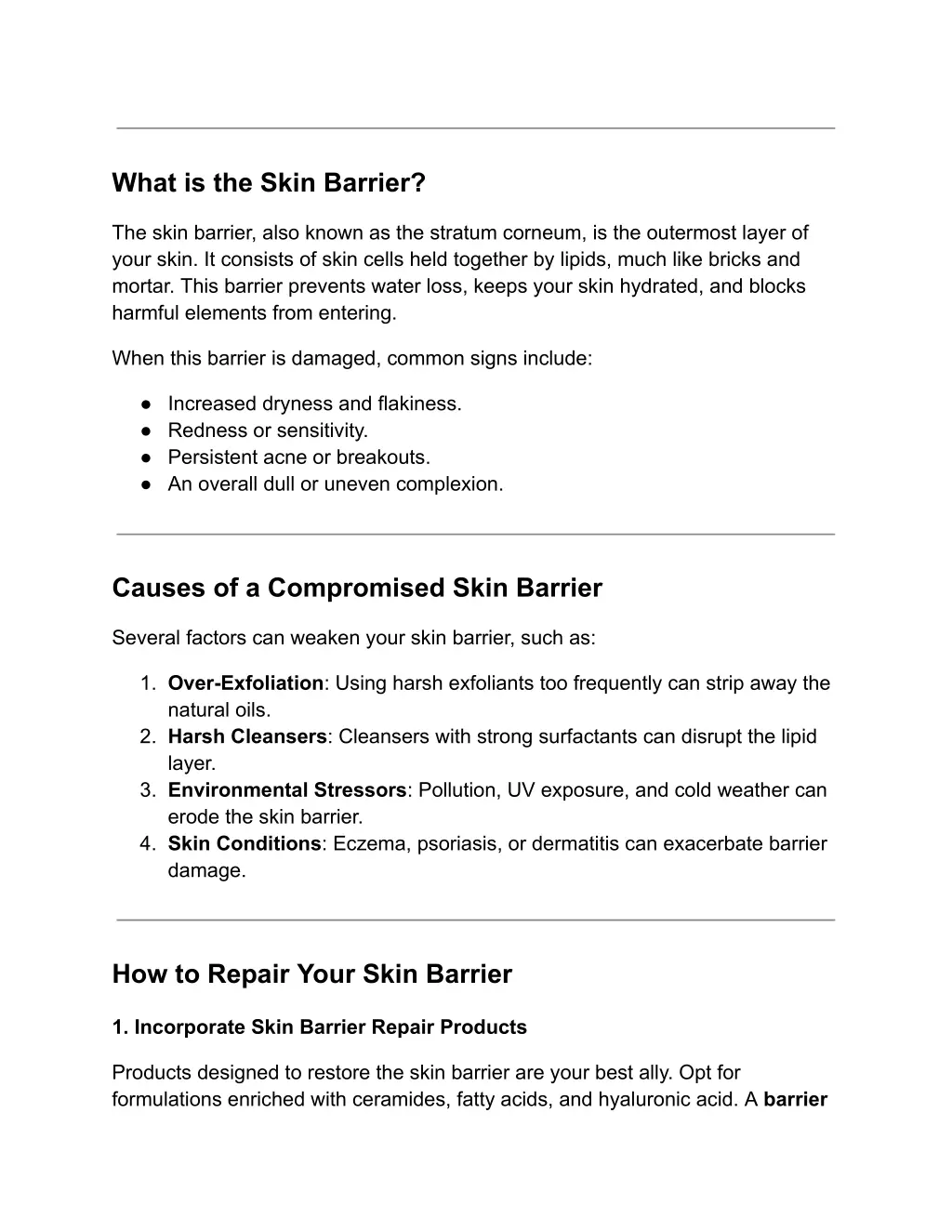 what is the skin barrier