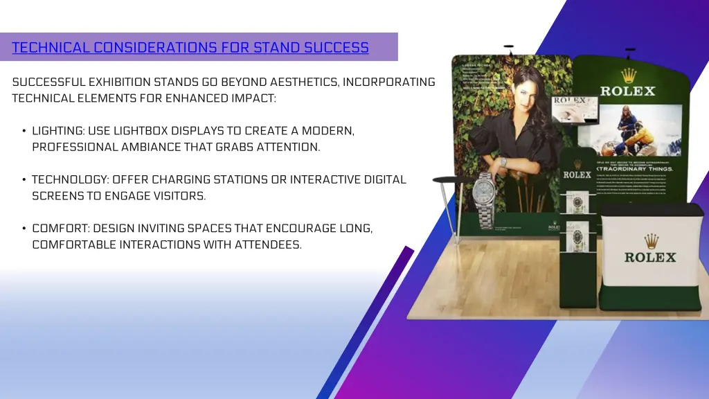 technical considerations for stand success