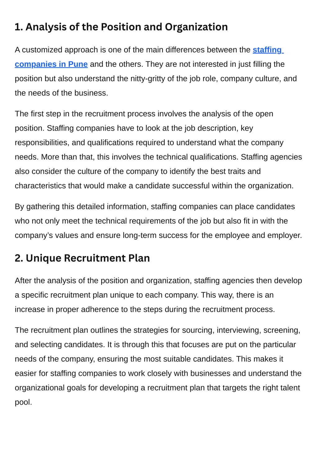 1 analysis of the position and organization