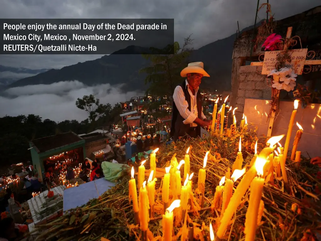 people enjoy the annual day of the dead parade