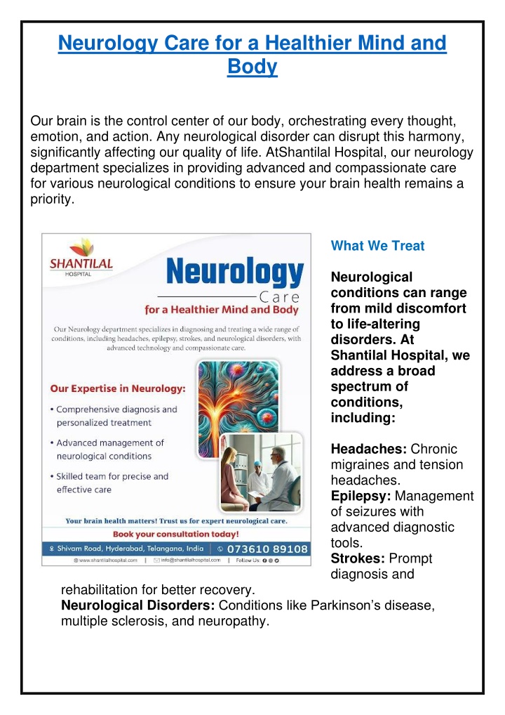 neurology care for a healthier mind and body