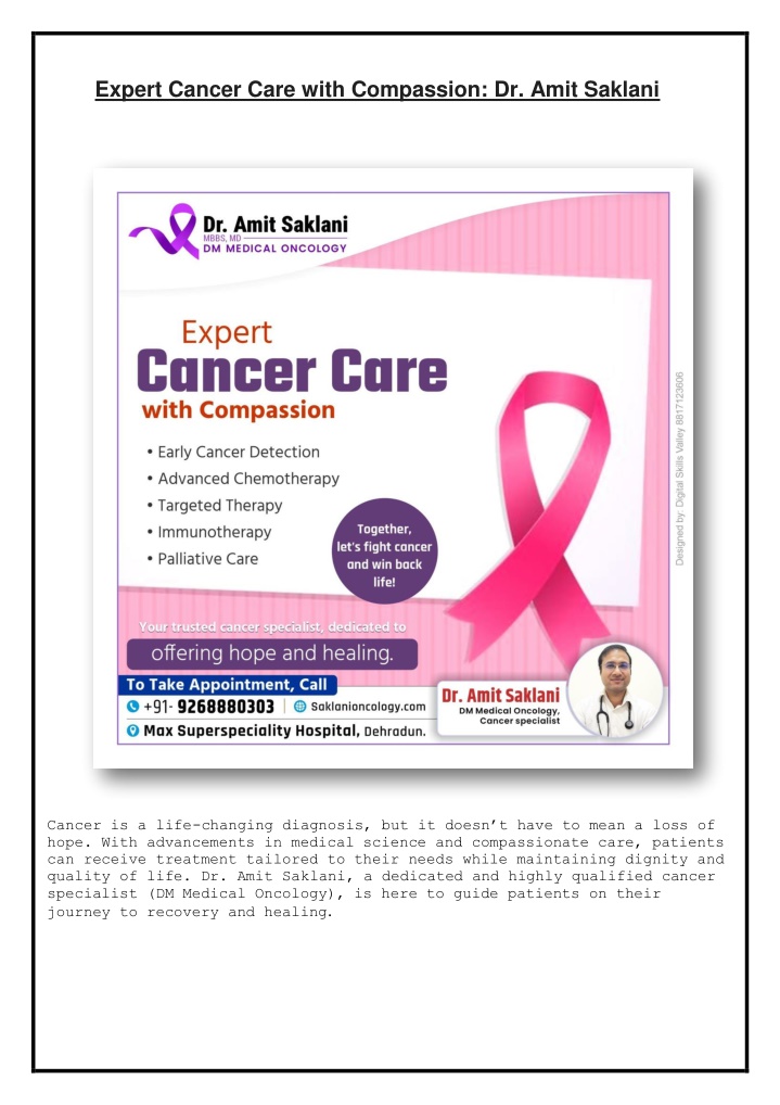 expert cancer care with compassion dr amit saklani