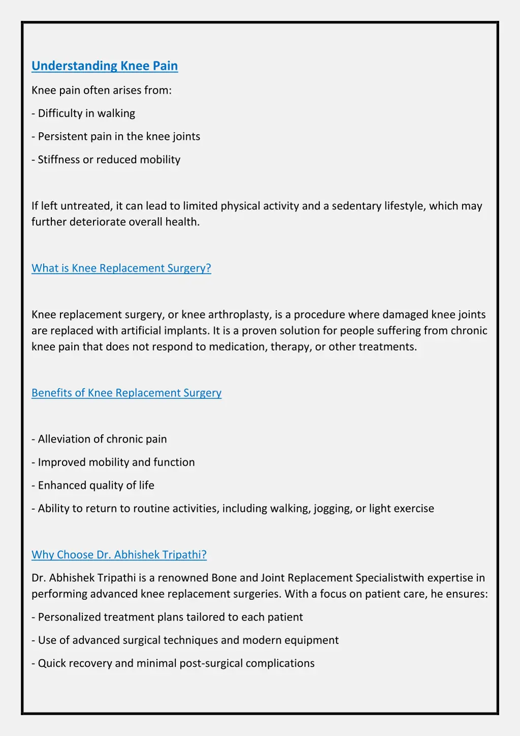 understanding knee pain