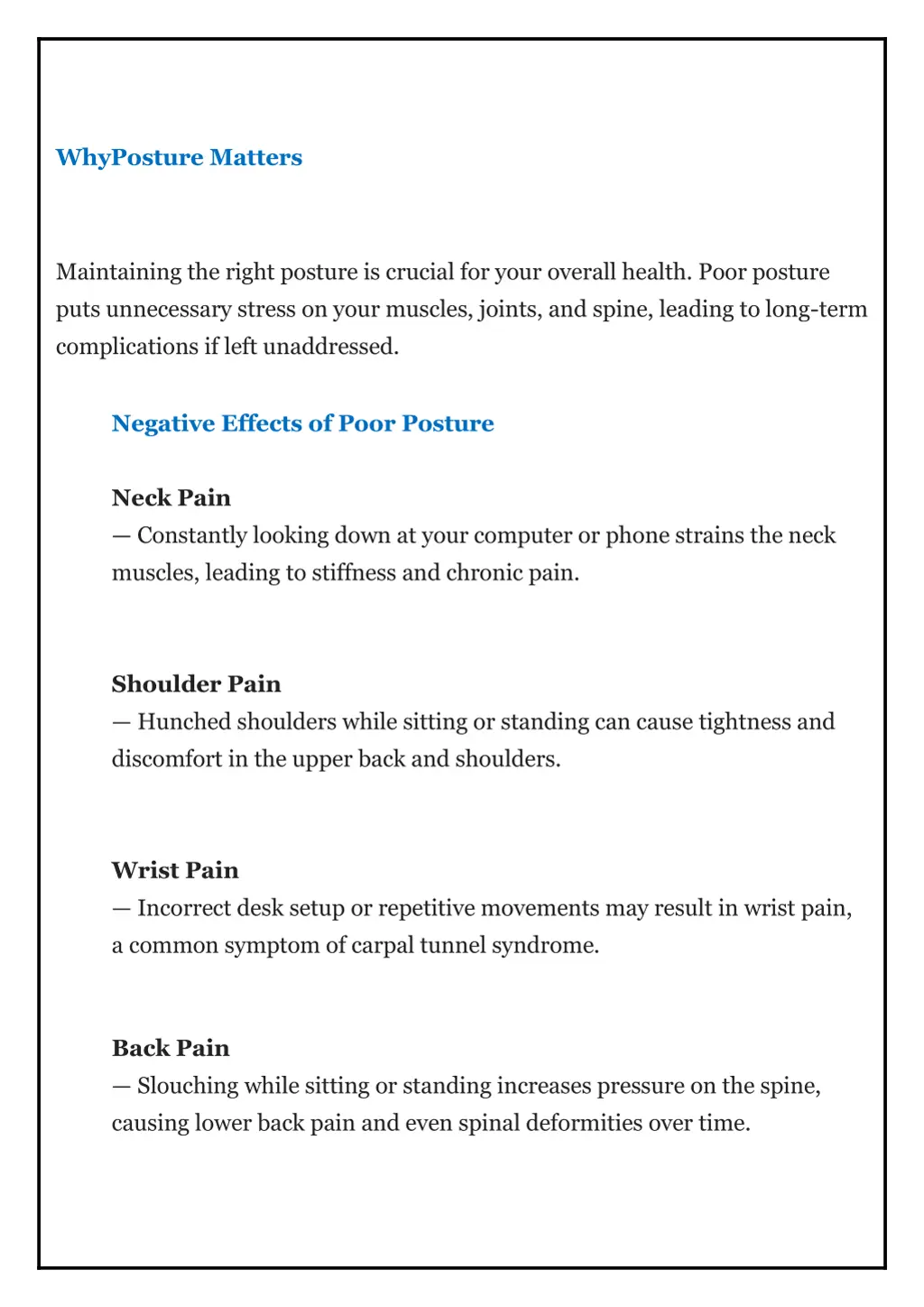 whyposture matters