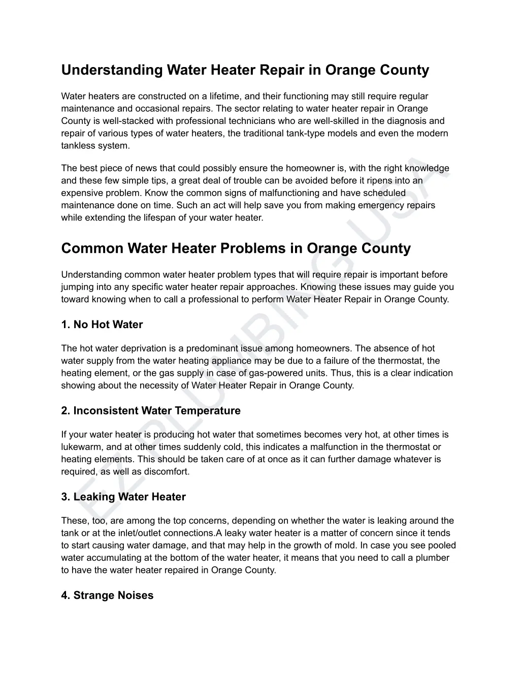 understanding water heater repair in orange county