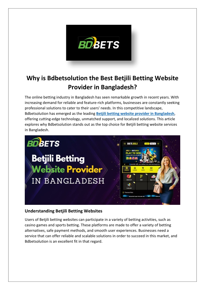 why is bdbetsolution the best betjili betting