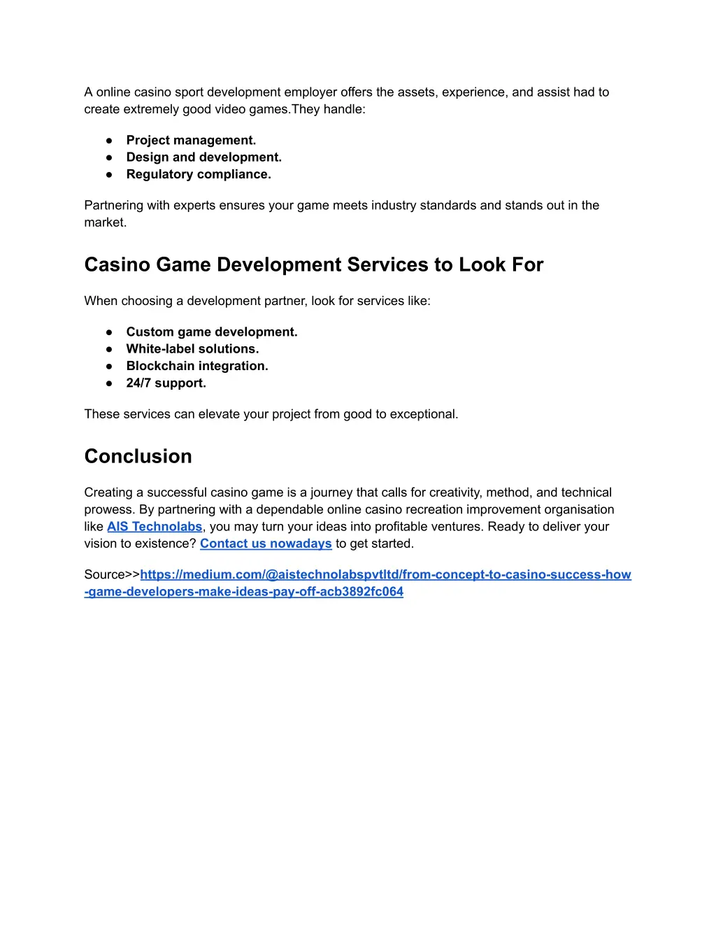 a online casino sport development employer offers