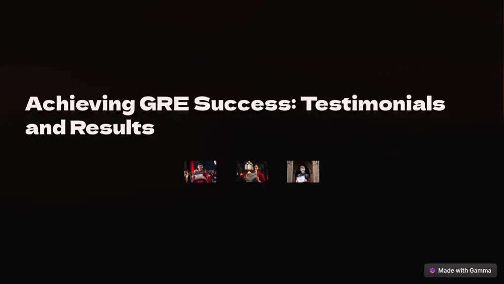 achieving gre success testimonials and results