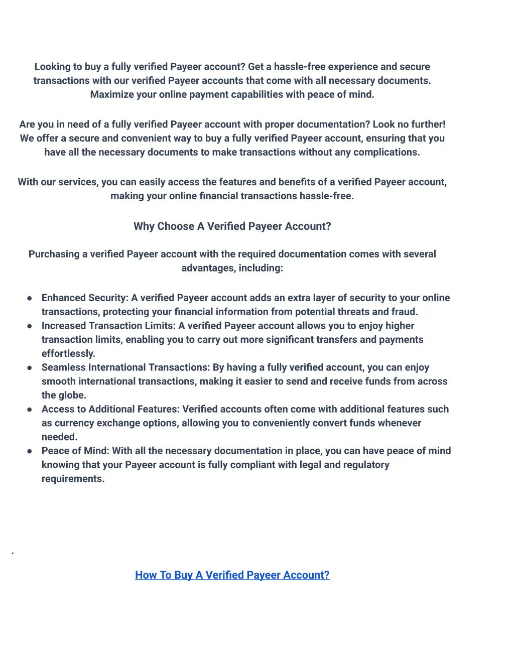 looking to buy a fully verified payeer account