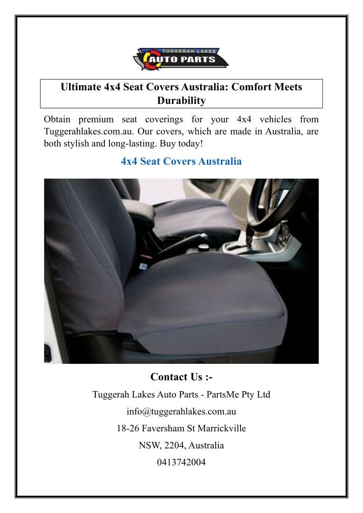 ultimate 4x4 seat covers australia comfort meets