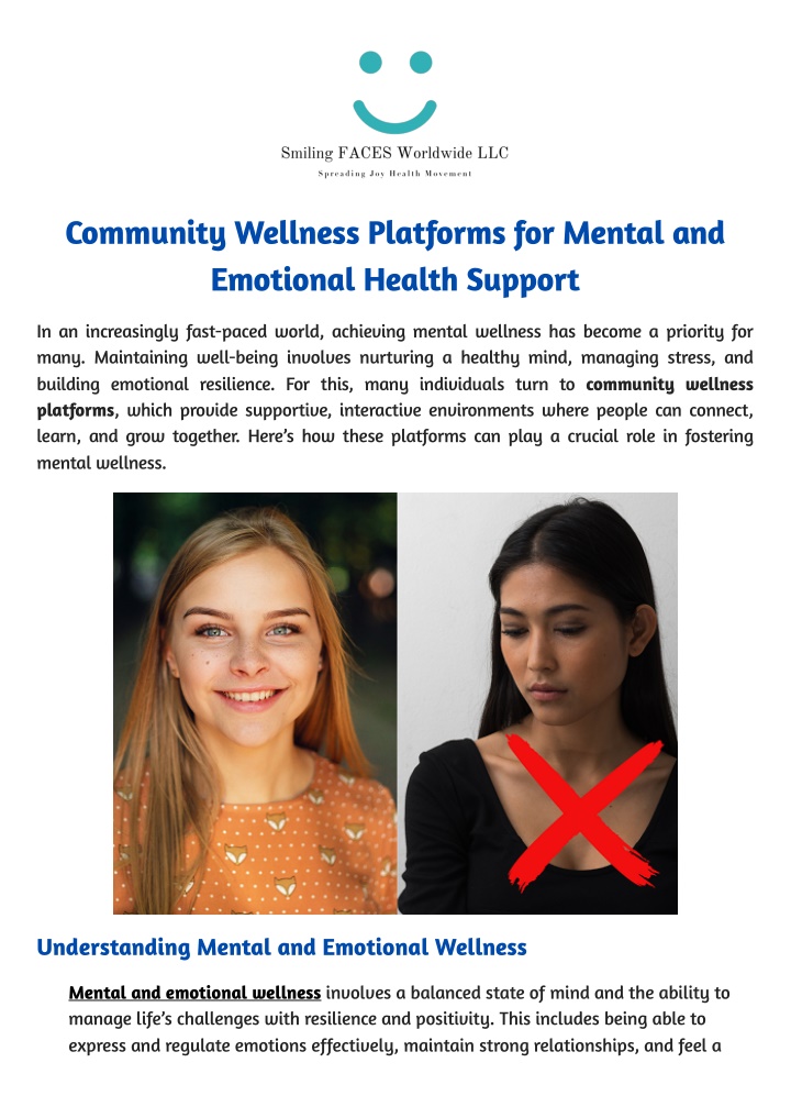 community wellness platforms for mental