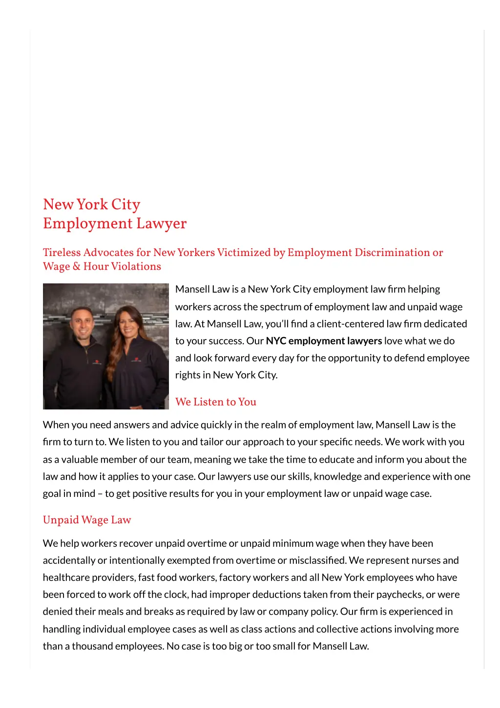 new york city employment lawyer