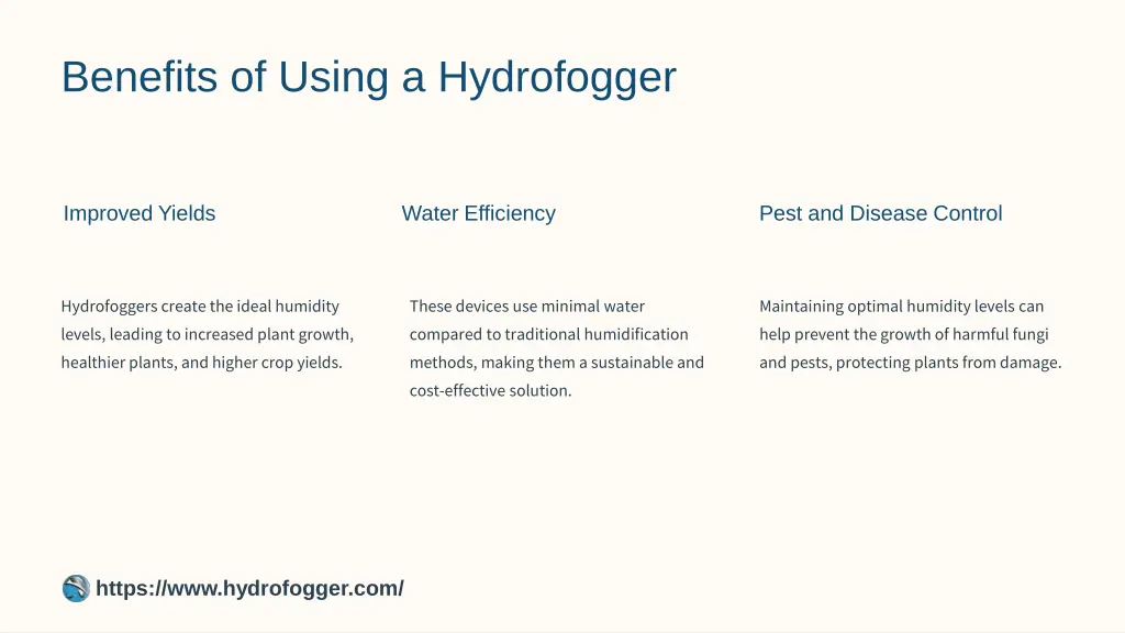 benefits of using a hydrofogger