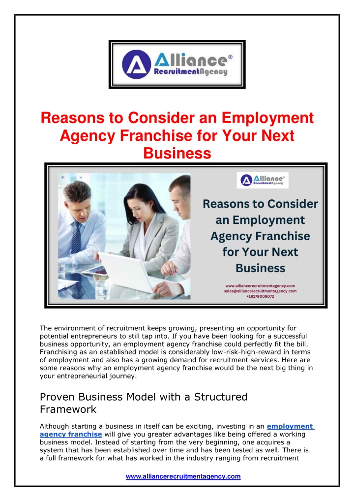 reasons to consider an employment agency