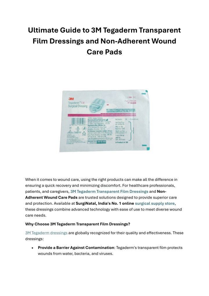 ultimate guide to 3m tegaderm transparent film