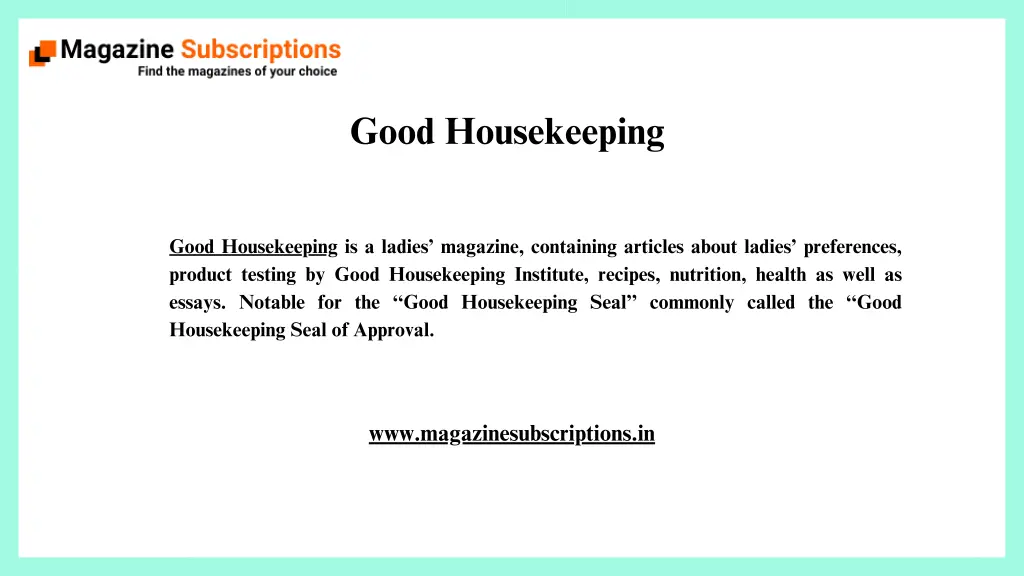 good housekeeping