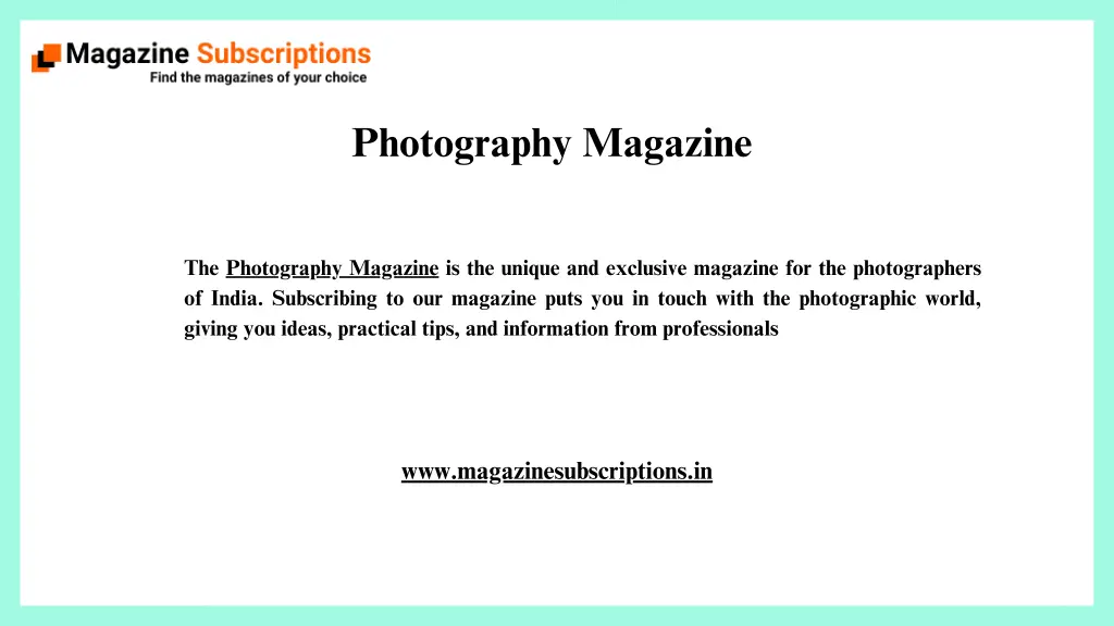 photography magazine