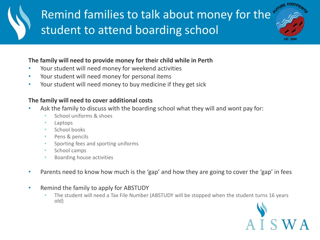 remind families to talk about money