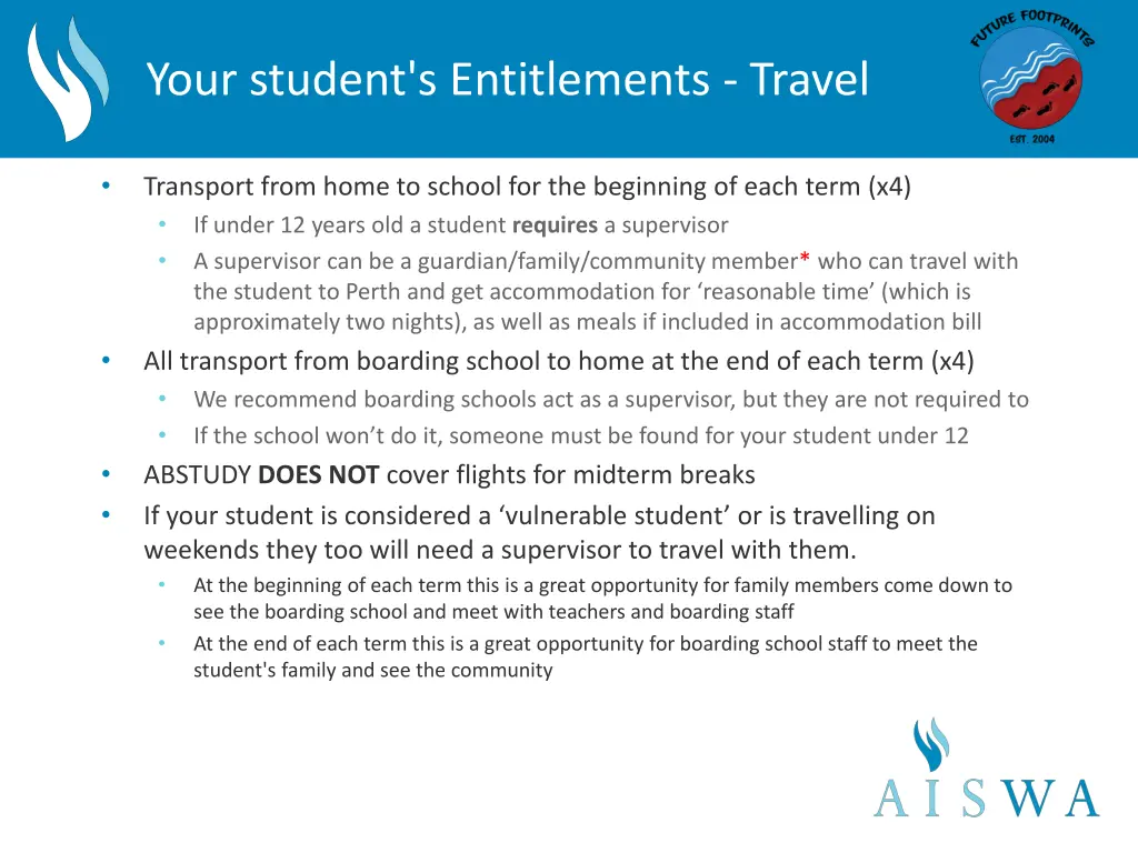 your student s entitlements travel