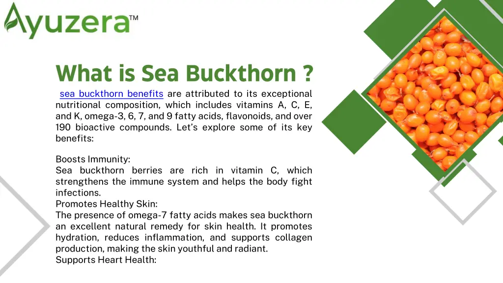 sea buckthorn benefits are attributed