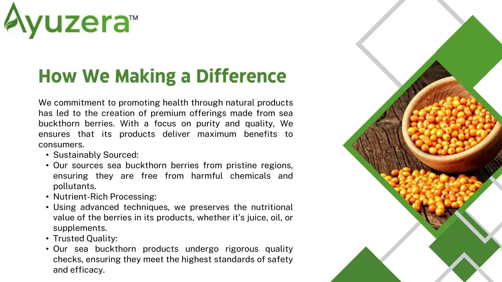 we commitment to promoting health through natural