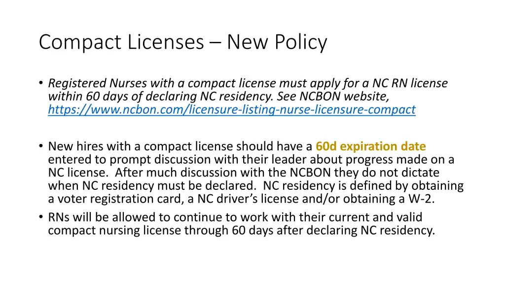 compact licenses new policy