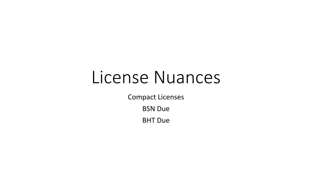 license nuances