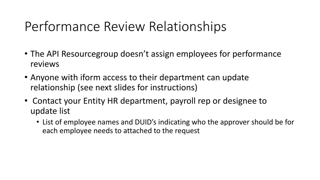 performance review relationships