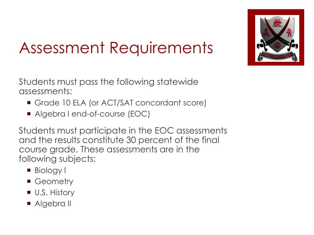 assessment requirements