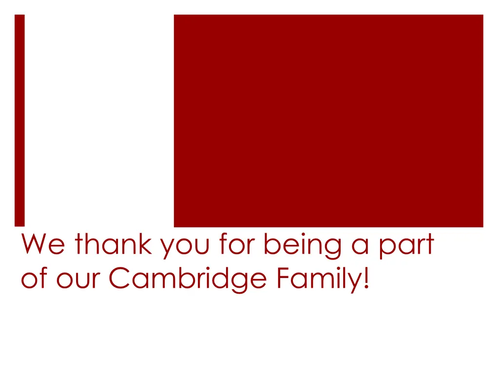 we thank you for being a part of our cambridge