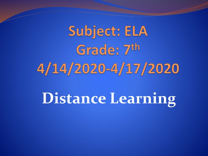 distance learning