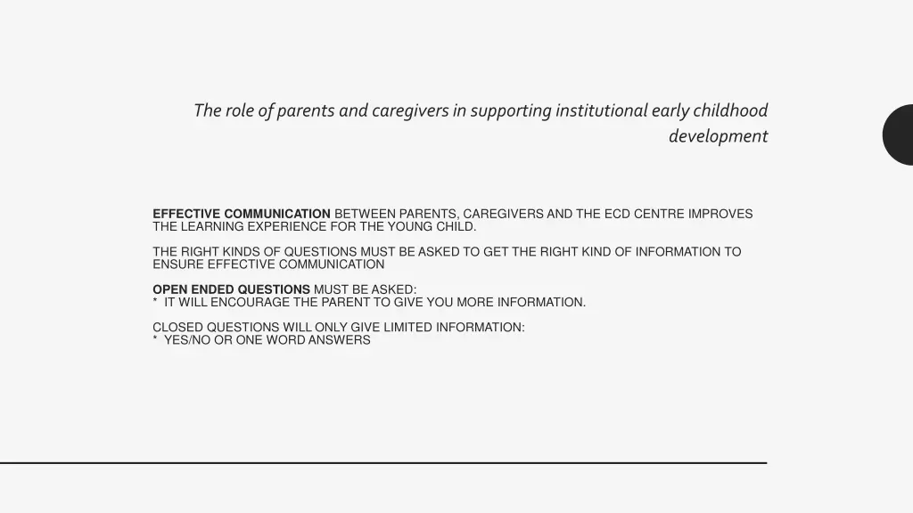 the role of parents and caregivers in supporting 2