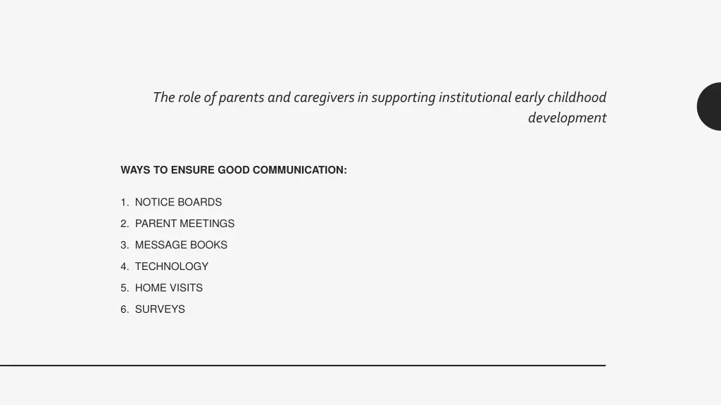 the role of parents and caregivers in supporting 3