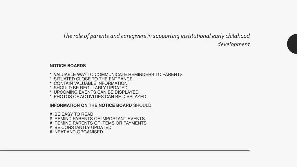 the role of parents and caregivers in supporting 4