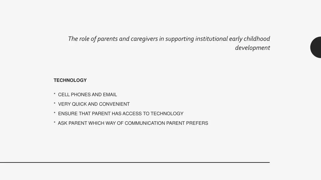 the role of parents and caregivers in supporting 8