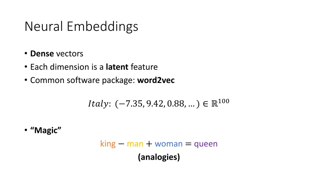 neural embeddings