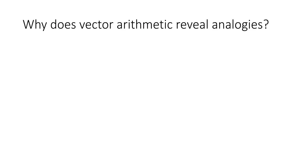 why does vector arithmetic reveal analogies 1