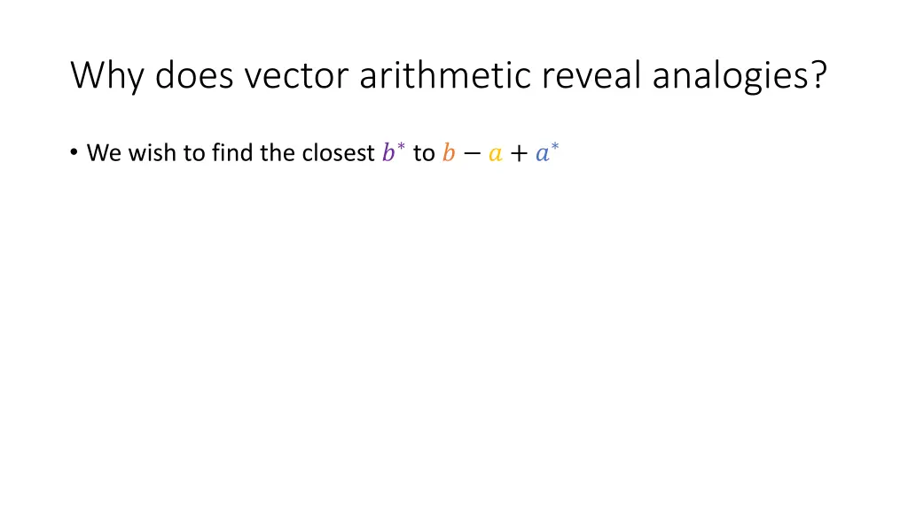 why does vector arithmetic reveal analogies 2