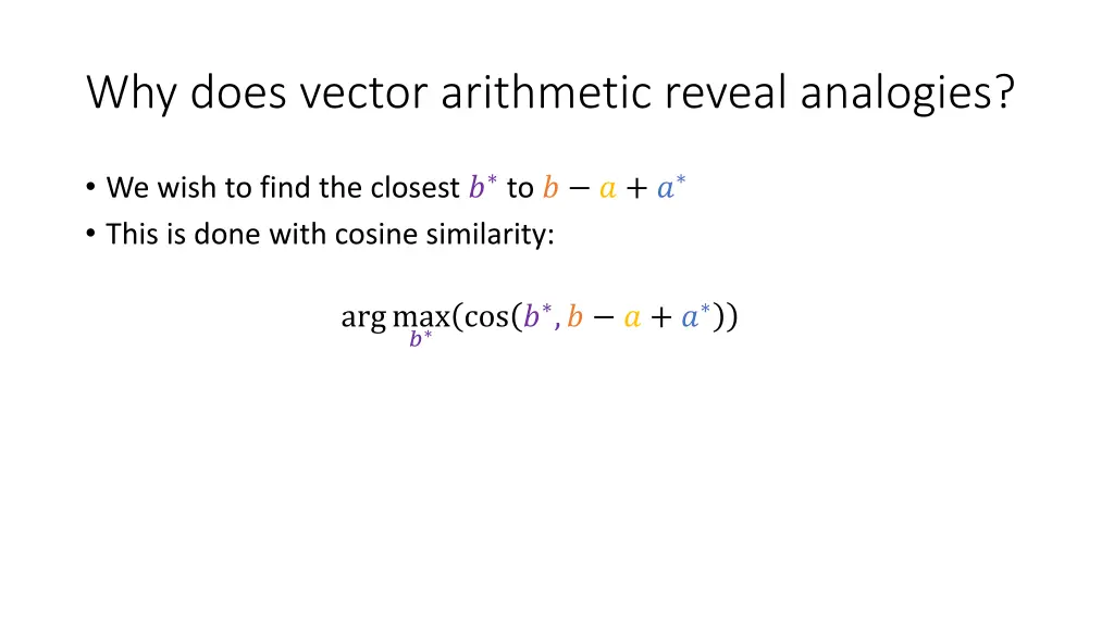 why does vector arithmetic reveal analogies 3